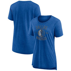 NBA - Dallas Mavericks Women's Heritage Tri-Blend T-Shirt - Heather Blue