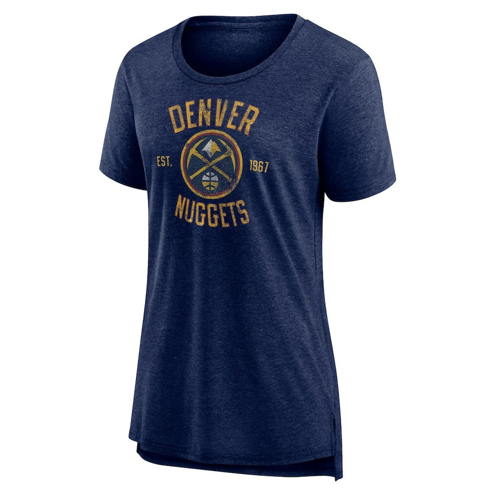 NBA - Denver Nuggets Women's Heritage Tri-Blend T-Shirt - Heather Navy
