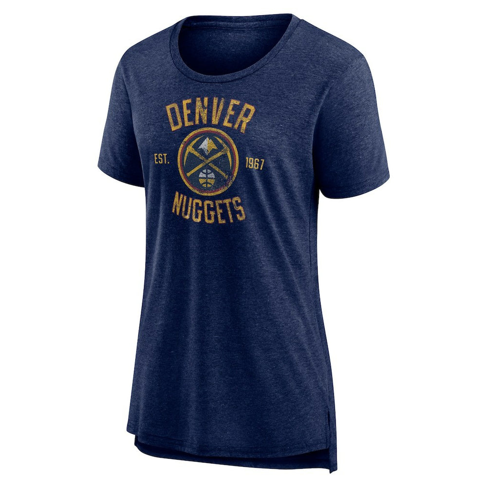 NBA - Denver Nuggets Women's Heritage Tri-Blend T-Shirt - Heather Navy