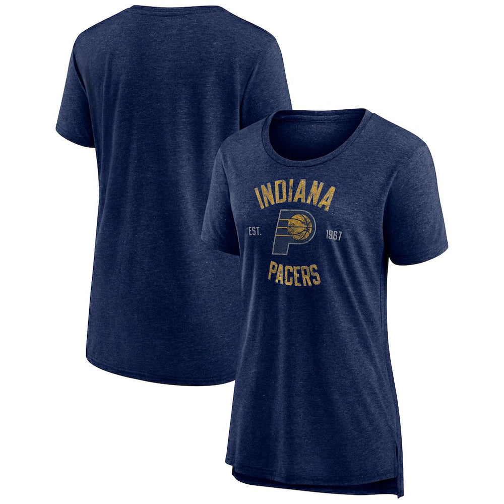 NBA - Indiana Pacers Women's Heritage Tri-Blend T-Shirt - Heather Navy