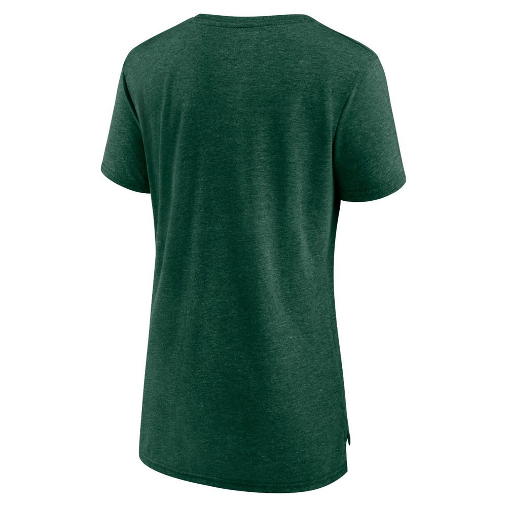 NBA - Milwaukee Bucks Women's Heritage Tri-Blend T-Shirt - Heather Hunter Green