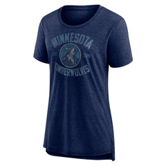 NBA - Minnesota Timberwolves Women's Heritage Tri-Blend T-Shirt - Heather Navy