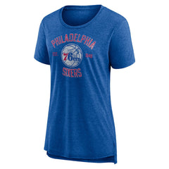 NBA - Philadelphia 76ers Women's Heritage Tri-Blend T-Shirt - Heather Red