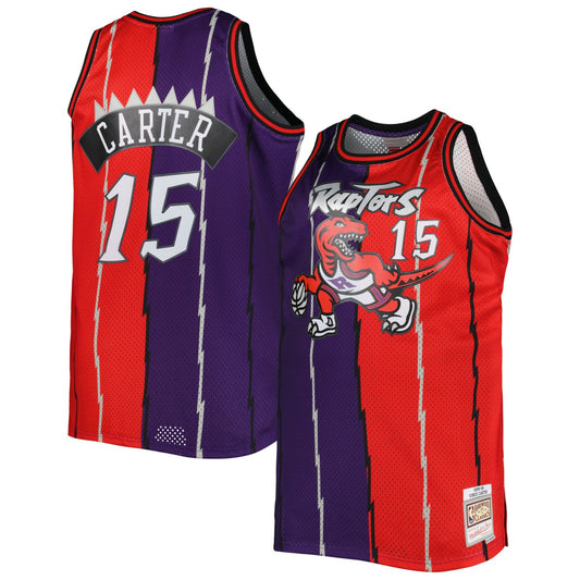 Vince Carter Toronto Raptors Big & Tall Hardwood Classics 1998/99 Split Swingman Jersey - Purple/Red | NBA Jerseys