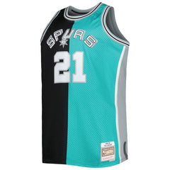 Mitchell & Ness - Tim Duncan San Antonio Spurs Big & Tall Hardwood Classics 1998/99 Split Swingman Jersey - Black/Teal