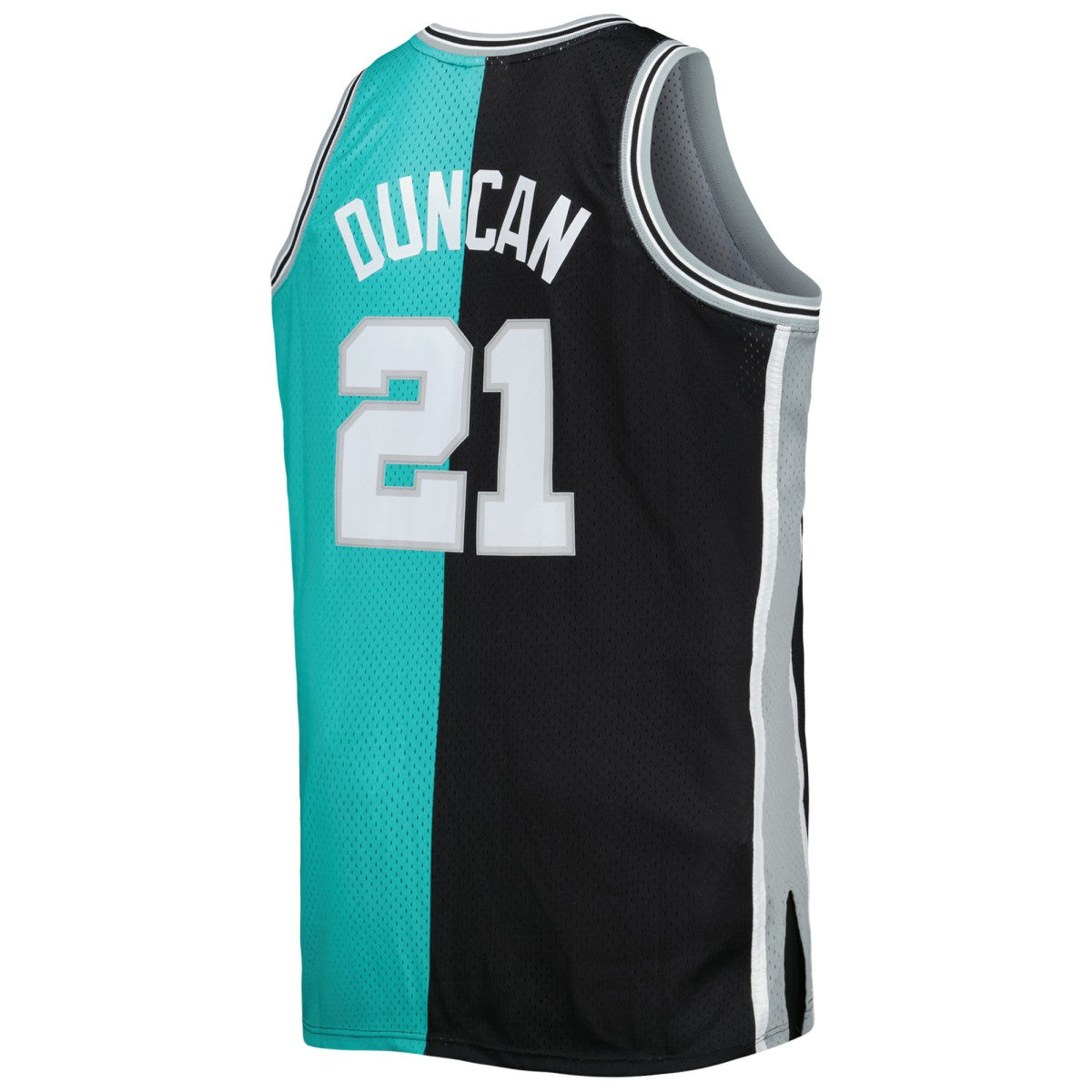 Mitchell & Ness - Tim Duncan San Antonio Spurs Big & Tall Hardwood Classics 1998/99 Split Swingman Jersey - Black/Teal