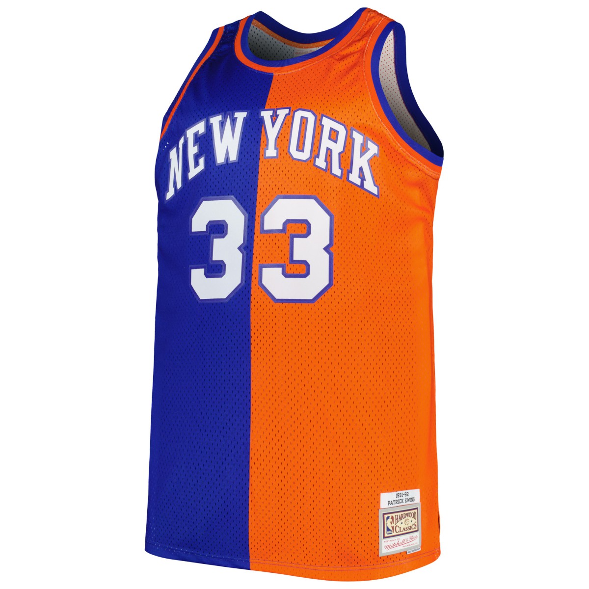 Mitchell & Ness - Patrick Ewing New York Knicks Big & Tall Hardwood Classics 1991/92 Split Swingman Jersey - Blue/Orange