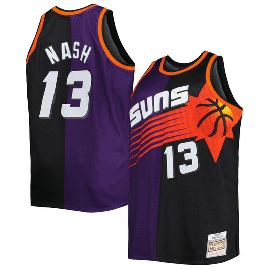 Steve Nash Phoenix Suns Big & Tall Hardwood Classics 1996/97 Split Swingman Jersey - Purple/Black | NBA Jerseys