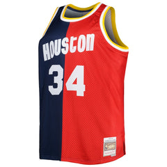Mitchell & Ness - Hakeem Olajuwon Houston Rockets Big & Tall Hardwood Classics 1993/94 Split Swingman Jersey - Navy/Red