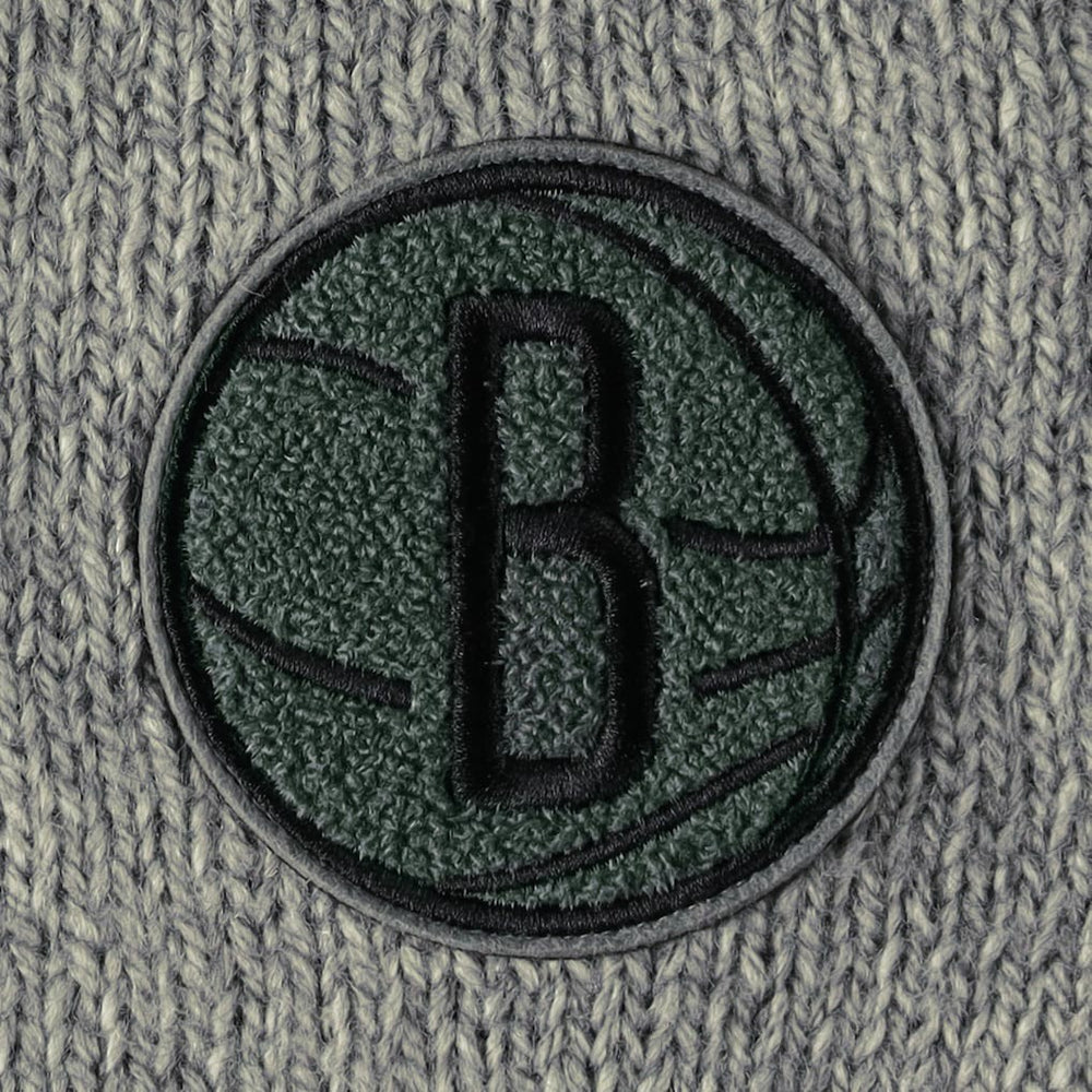 NBA - Brooklyn Nets Lusso Women's Scarletts Lantern Sleeve Tri-Blend V-Neck Pullover Sweater - Gray