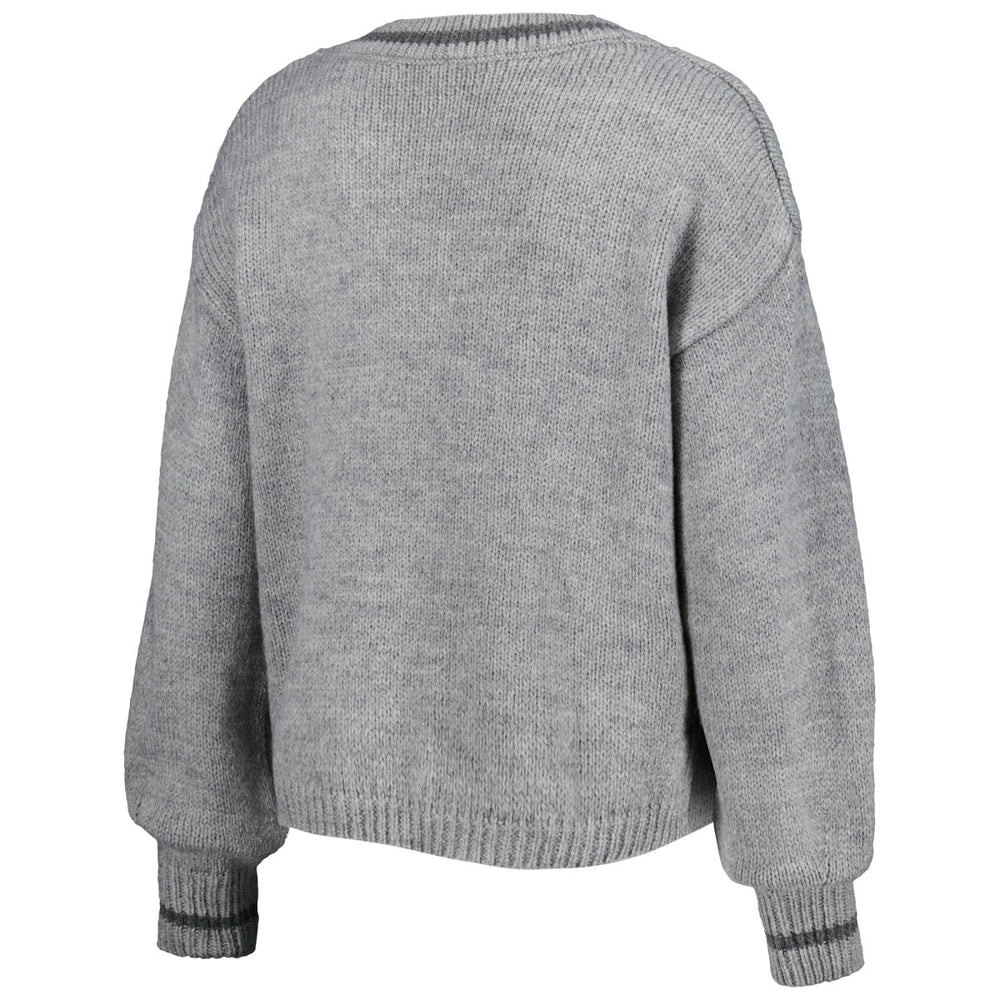 NBA - Los Angeles Lakers Lusso Women's Scarletts Lantern Sleeve Tri-Blend V-Neck Pullover Sweater - Gray