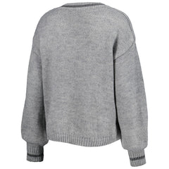 NBA - Los Angeles Lakers Lusso Women's Scarletts Lantern Sleeve Tri-Blend V-Neck Pullover Sweater - Gray
