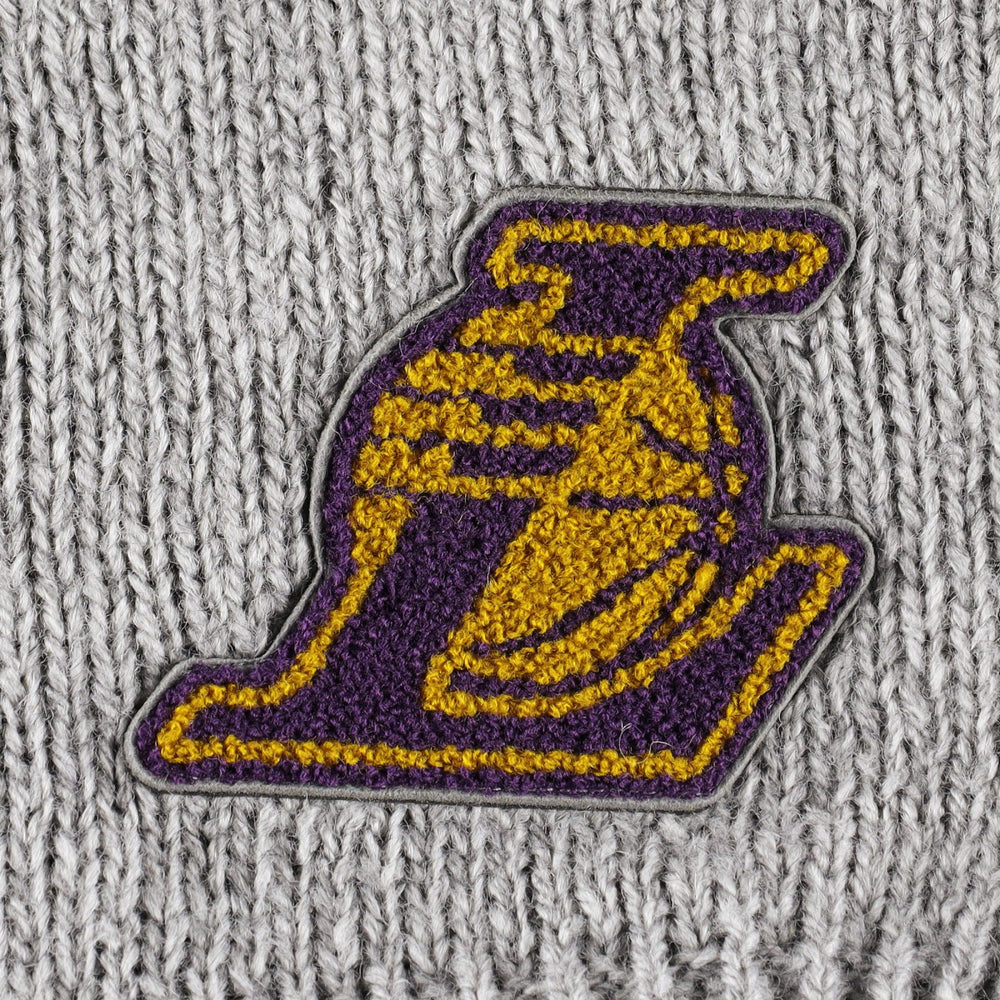 NBA - Los Angeles Lakers Lusso Women's Scarletts Lantern Sleeve Tri-Blend V-Neck Pullover Sweater - Gray