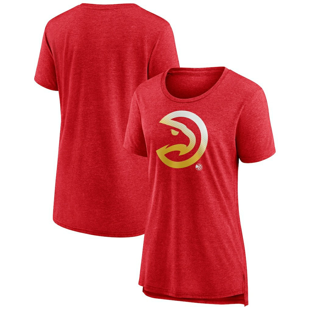 NBA - Atlanta Hawks Women's Gradient Logo Tri-Blend T-Shirt - Heather Red