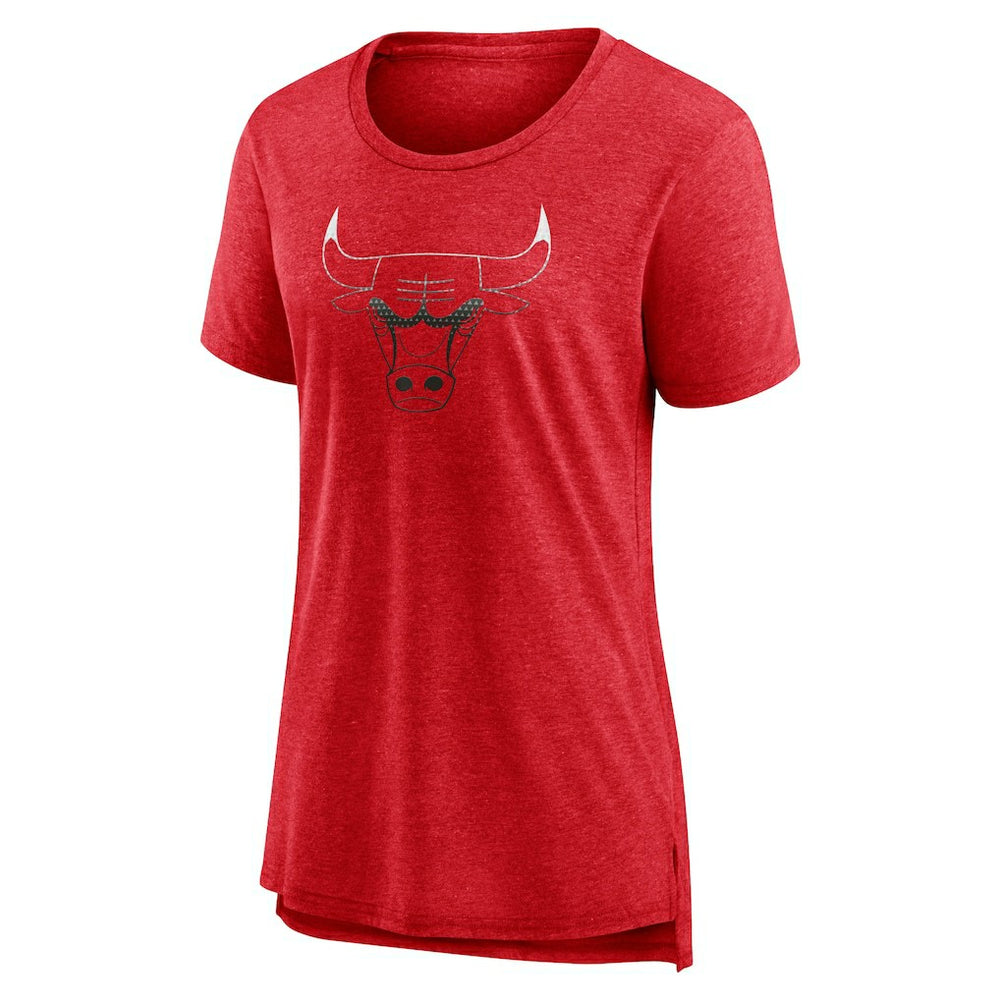 NBA - Chicago Bulls Women's Gradient Logo Tri-Blend T-Shirt - Heather Red