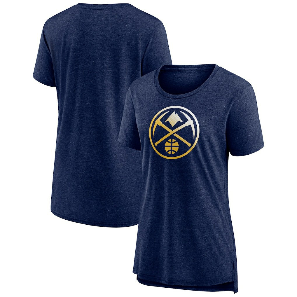 NBA - Denver Nuggets Women's Gradient Logo Tri-Blend T-Shirt - Heather Navy