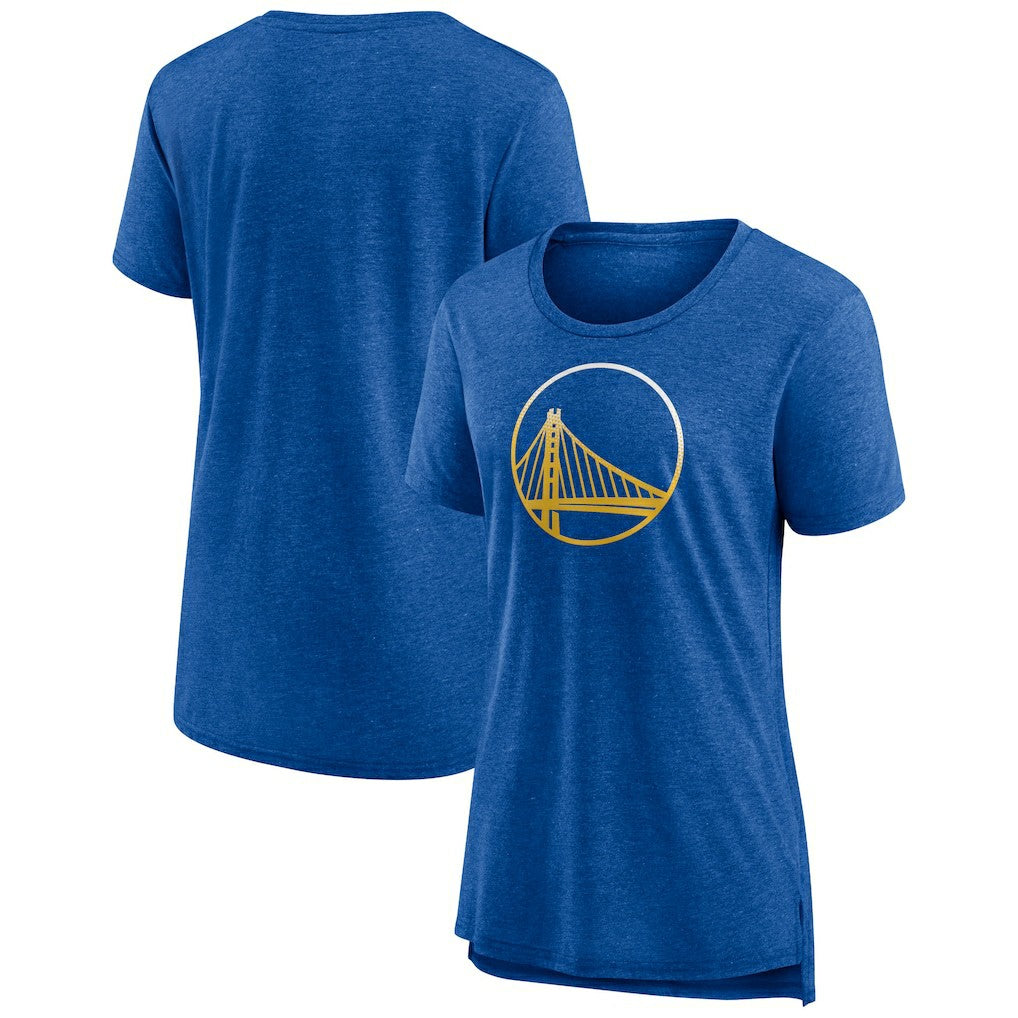 NBA - Golden State Warriors Women's Gradient Logo Tri-Blend T-Shirt - Heather Royal
