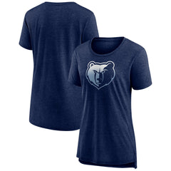 NBA - Memphis Grizzlies Women's Gradient Logo Tri-Blend T-Shirt - Heather Navy
