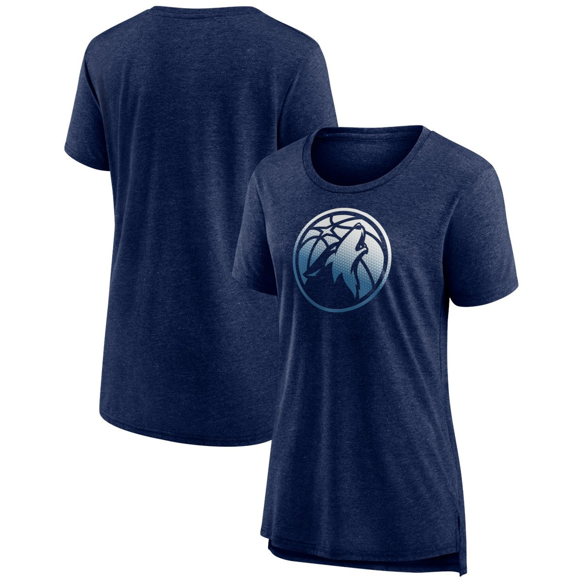 NBA - Minnesota Timberwolves Women's Gradient Logo Tri-Blend T-Shirt - Heather Navy