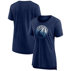 NBA - Minnesota Timberwolves Women's Gradient Logo Tri-Blend T-Shirt - Heather Navy