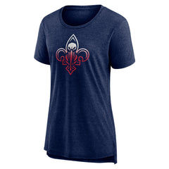 NBA - New Orleans Pelicans Women's Gradient Logo Tri-Blend T-Shirt - Heather Navy