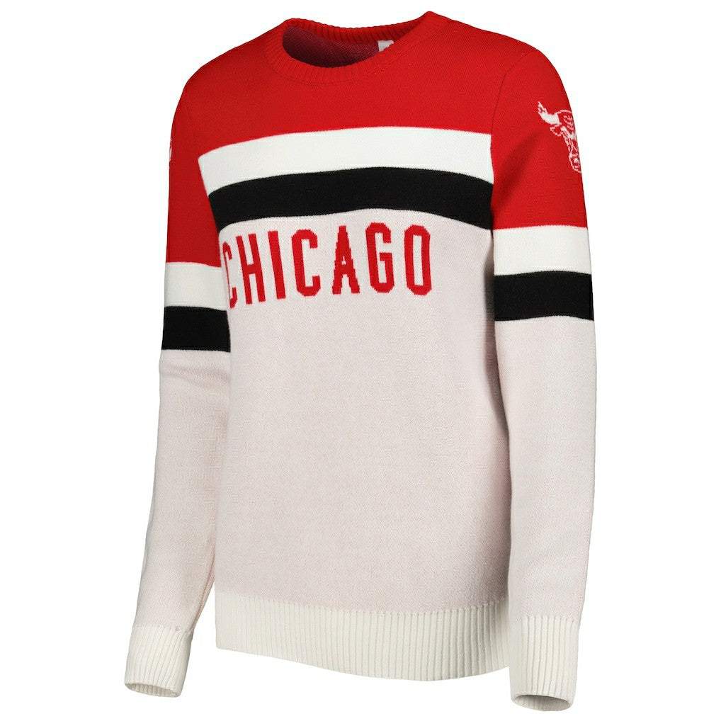 NBA - Chicago Bulls Lusso Women's Dominique Pullover Sweater - Red/Cream