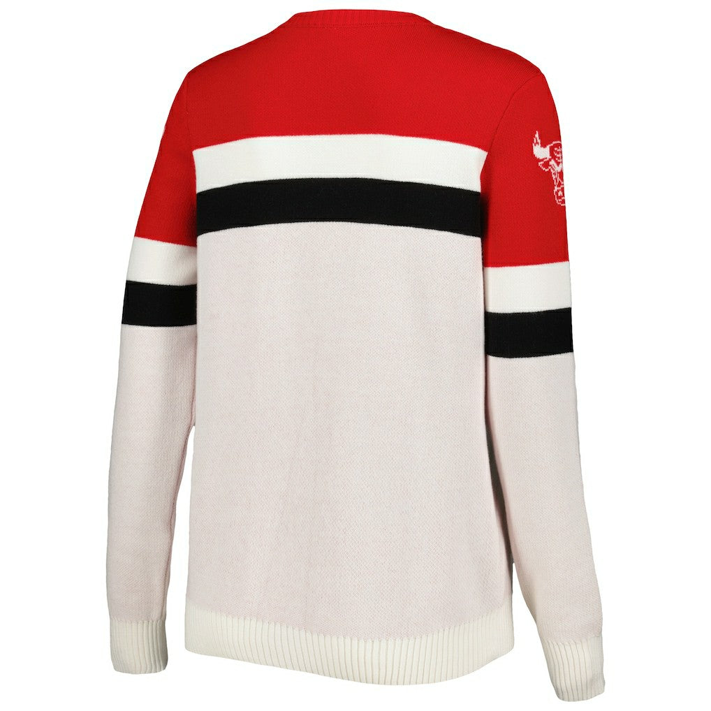 NBA - Chicago Bulls Lusso Women's Dominique Pullover Sweater - Red/Cream