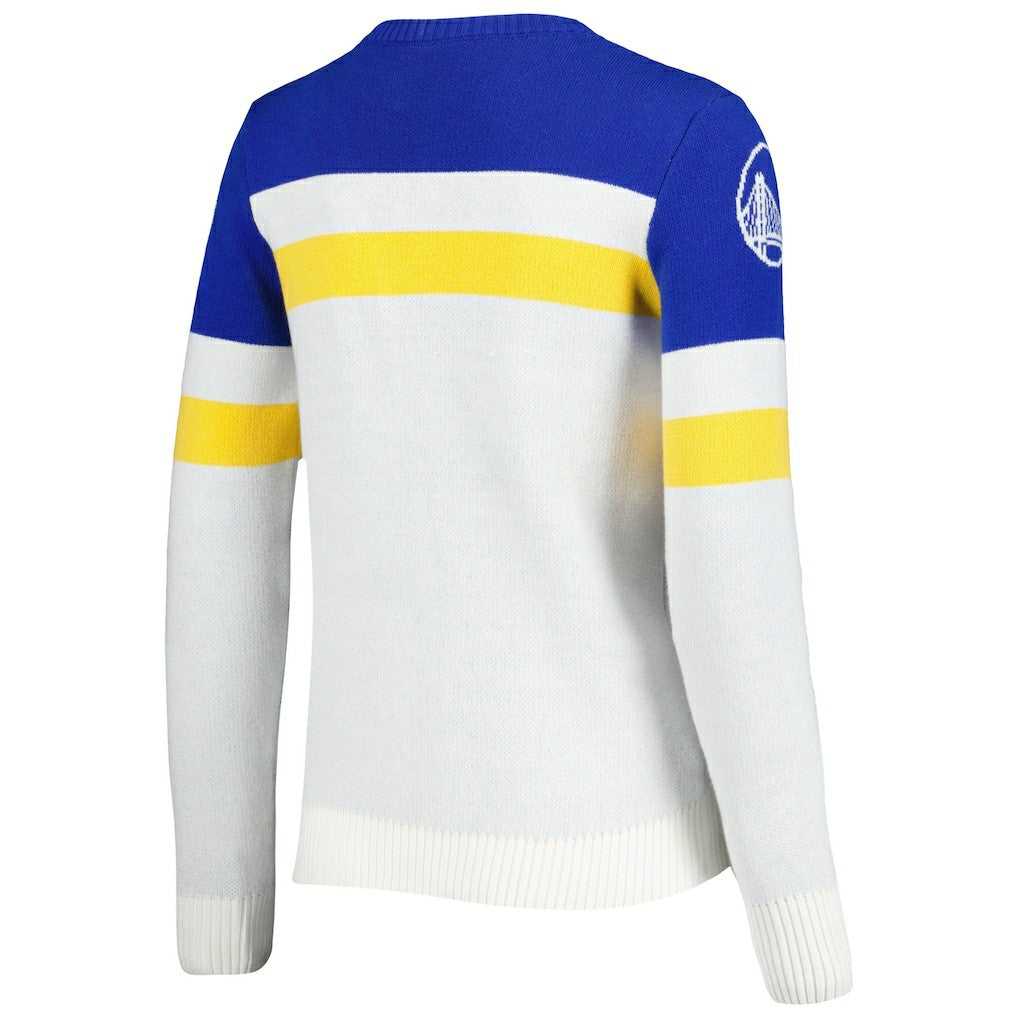 NBA - Golden State Warriors Lusso Women's Dominique Pullover Sweater - Royal/Cream
