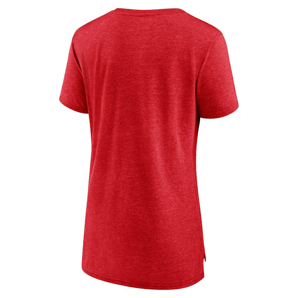 NBA - Chicago Bulls Women's Distressed Logo Tri-Blend T-Shirt - Heather Red