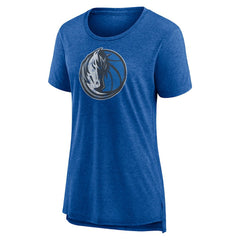 NBA - Dallas Mavericks Women's Distressed Logo Tri-Blend T-Shirt - Heather Blue