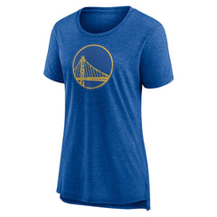 NBA - Golden State Warriors Women's Distressed Logo Tri-Blend T-Shirt - Heather Royal