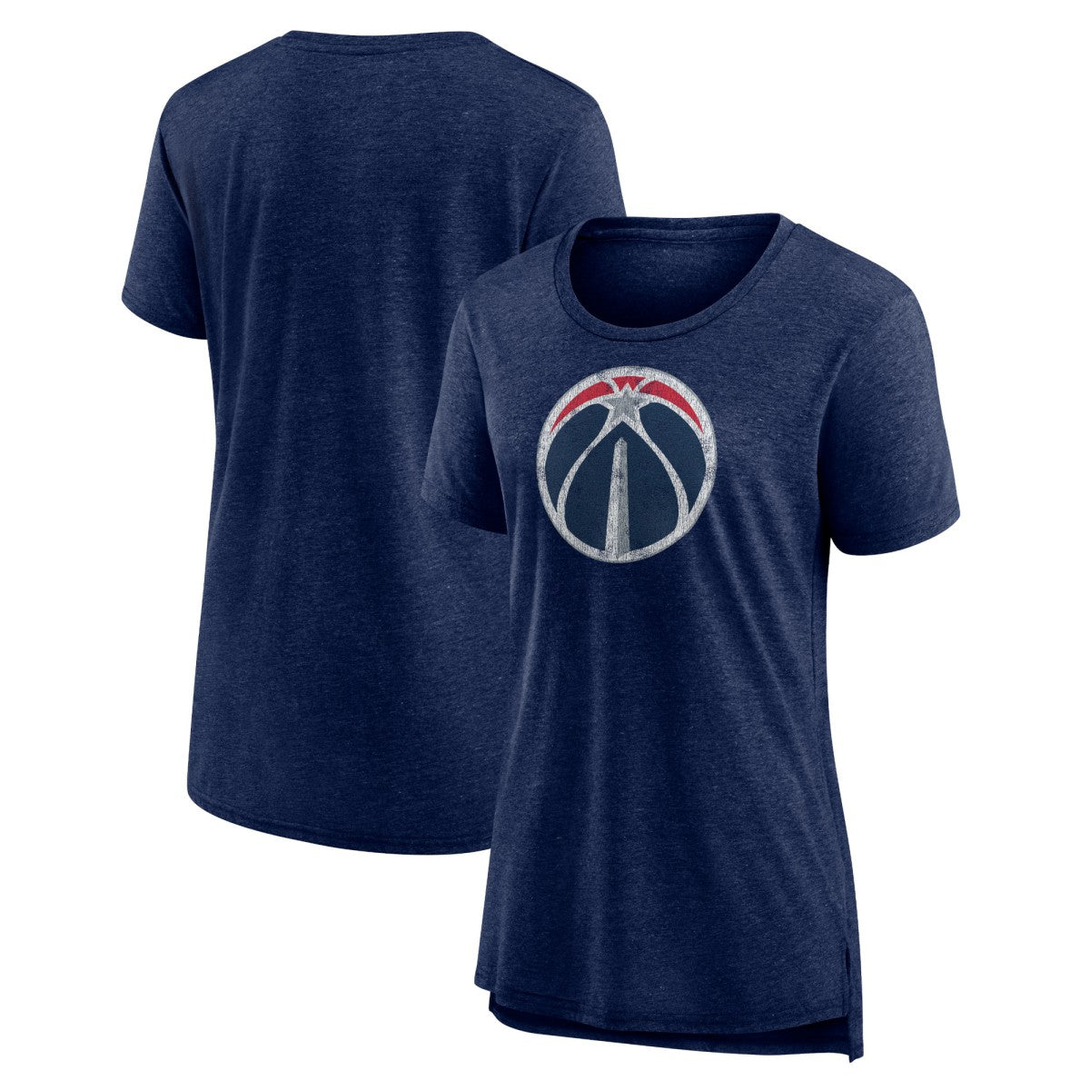 NBA - Washington Wizards Women's Distressed Logo Tri-Blend T-Shirt - Heather Navy
