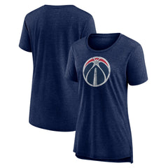 NBA - Washington Wizards Women's Distressed Logo Tri-Blend T-Shirt - Heather Navy