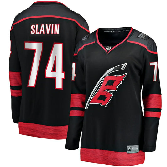 Jaccob Slavin Carolina Hurricanes Fanatics Women's Home Breakaway Player Jersey - Black | NHL Jerseys