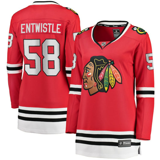 MacKenzie Entwistle Chicago Blackhawks Fanatics Women's Home Breakaway Player Jersey - Red | NHL Jerseys