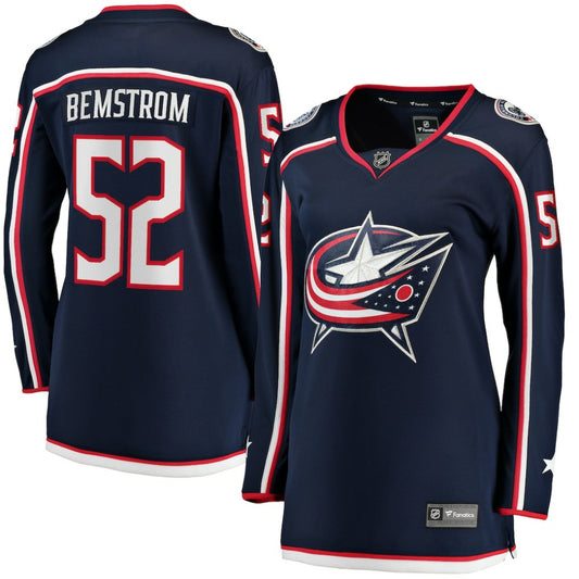 Emil Bemstrom Columbus Blue Jackets Fanatics Women's Home Breakaway Player Jersey - Navy | NHL Jerseys