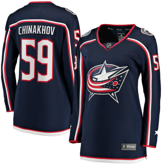 Yegor Chinakhov Columbus Blue Jackets Fanatics Women's Home Breakaway Player Jersey - Navy | NHL Jerseys