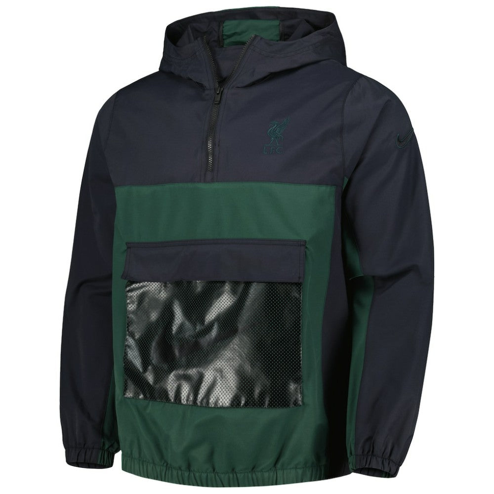 Nike Liverpool Anorak Hoodie Quarter-Zip Jacket - Green