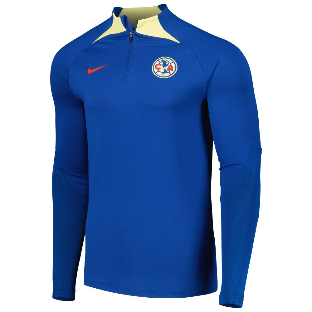 Nike Club America Strike Drill 2023/24 Performance Quarter-Zip Long Sleeve Top - Blue