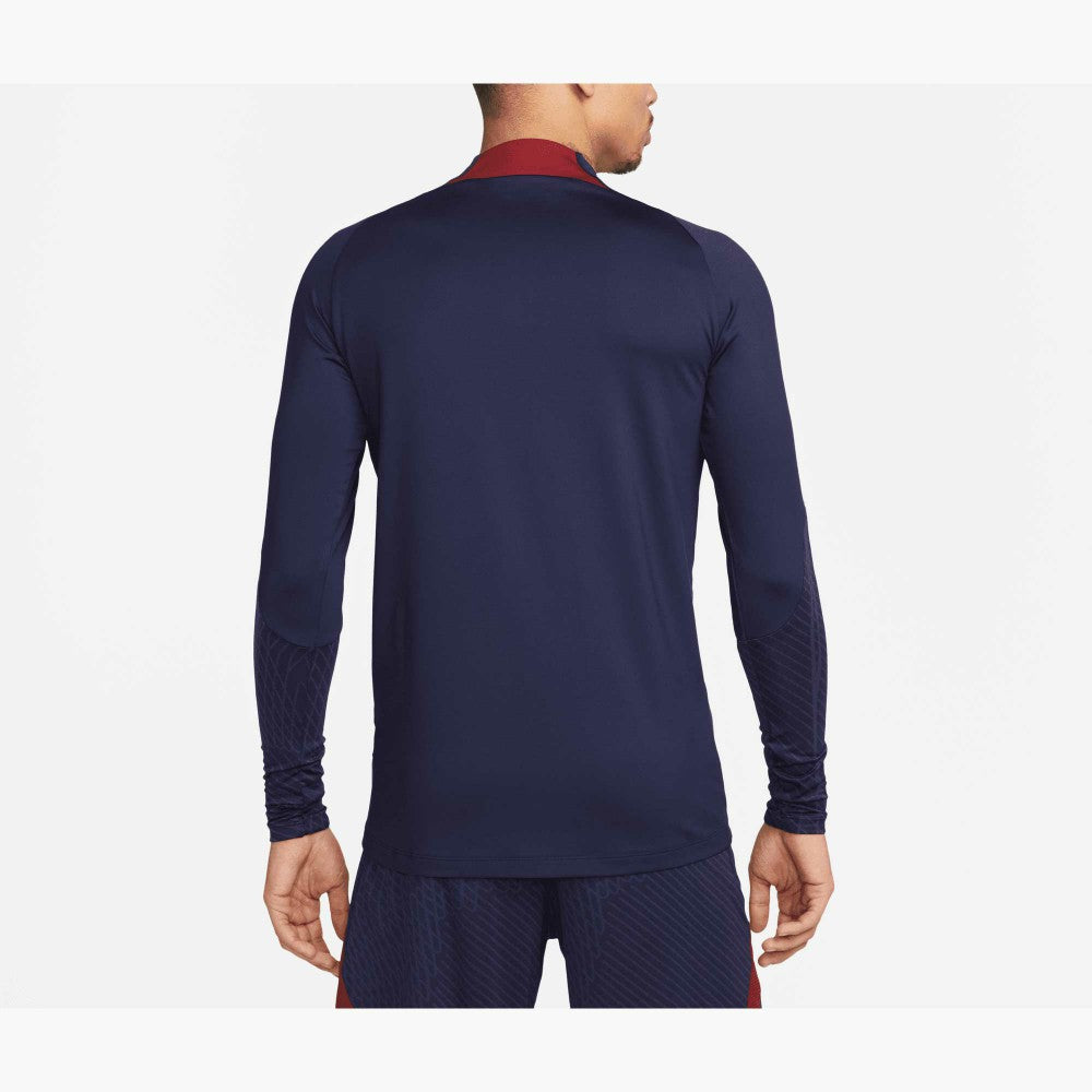 Nike Paris Saint-Germain 2023/24 Strike Drill Performance Raglan Quarter-Zip Long Sleeve Top - Navy
