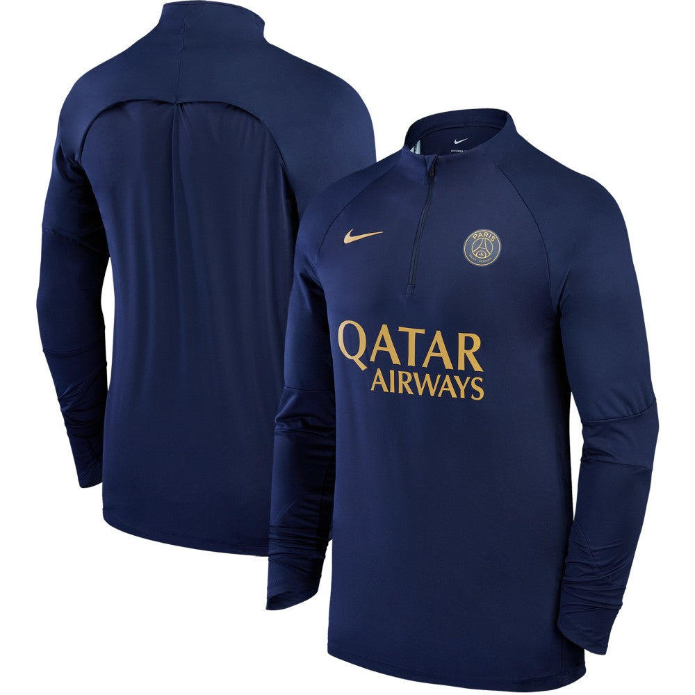 Nike Paris Saint-Germain 2023/24 Strike Drill Raglan Quarter-Zip Top - Navy