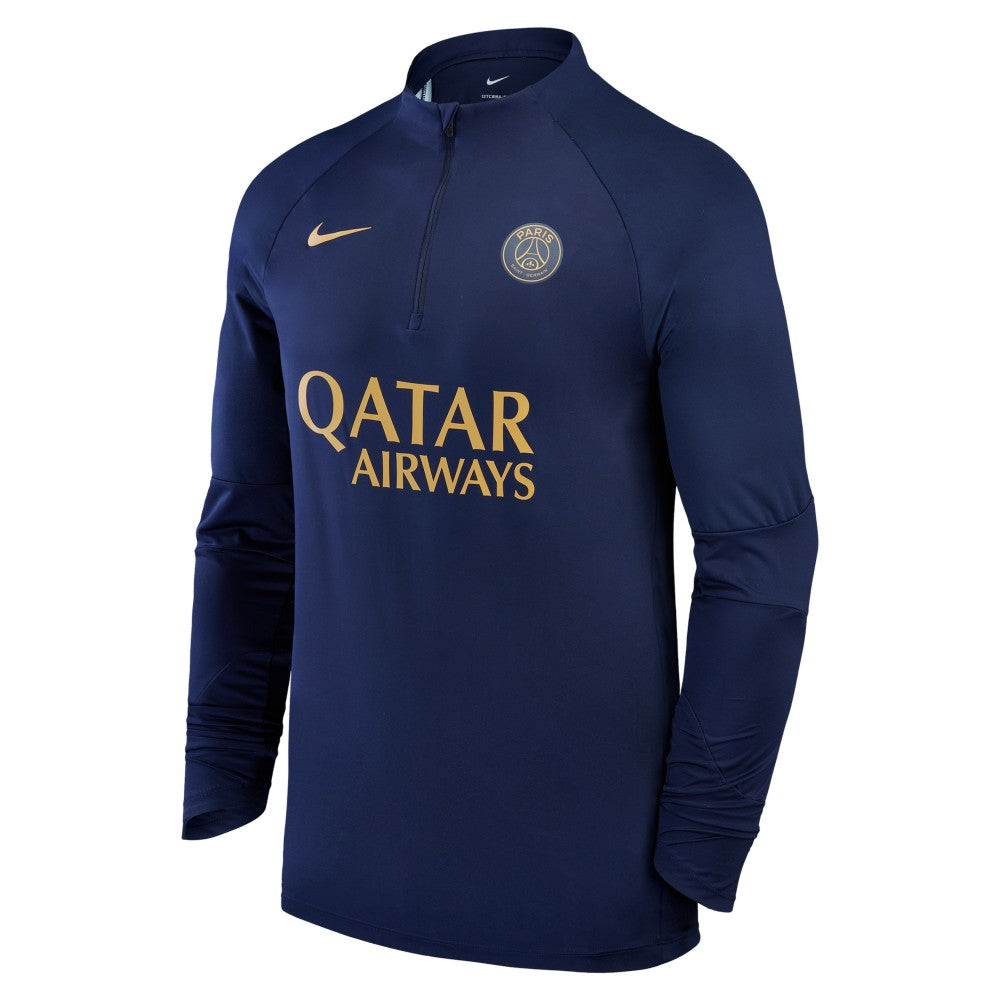 Nike Paris Saint-Germain 2023/24 Strike Drill Raglan Quarter-Zip Top - Navy