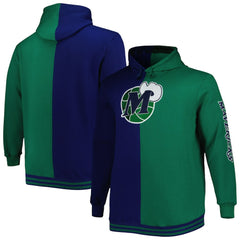 Mitchell & Ness - Dallas Mavericks Hardwood Classics Big & Tall Hardwood Classics Split Pullover Hoodie - Navy/Green
