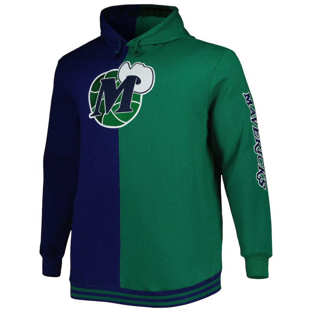 Mitchell & Ness - Dallas Mavericks Hardwood Classics Big & Tall Hardwood Classics Split Pullover Hoodie - Navy/Green