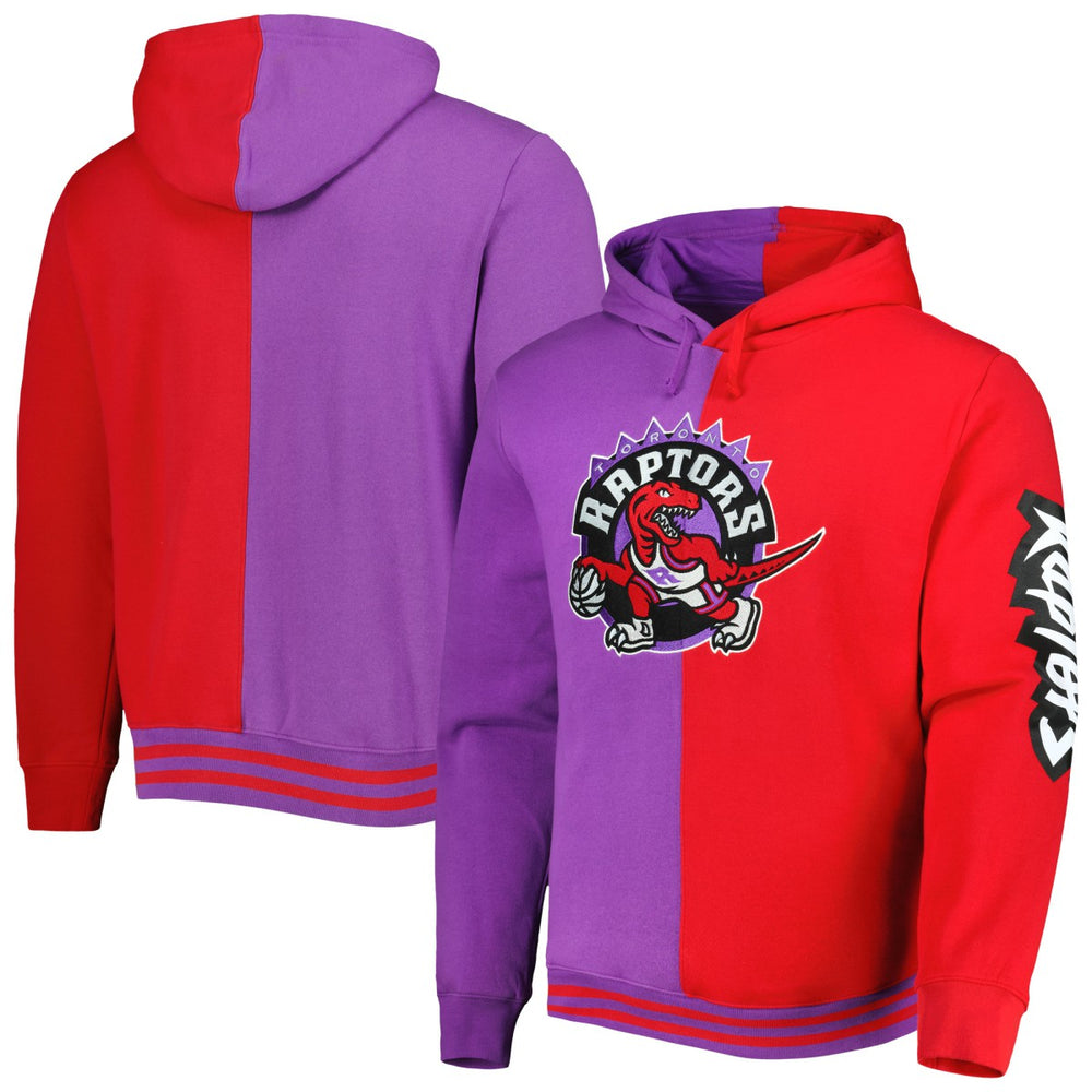 Mitchell & Ness - Toronto Raptors Big & Tall Hardwood Classics Split Pullover Hoodie - Purple/Red