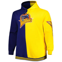 Mitchell & Ness - Golden State Warriors Big & Tall Hardwood Classics Split Pullover Hoodie - Navy/Gold