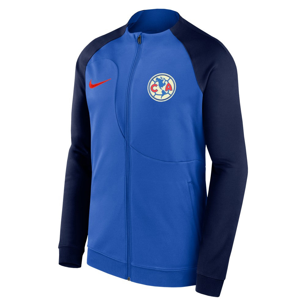 Club America Male Youth 2023/24 Academy Pro Anthem Fitted Raglan Performance Full-Zip Jacket - Blue