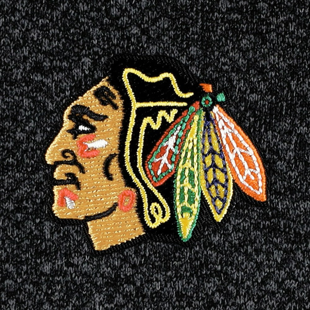 Chicago Blackhawks Antigua Course Quarter-Zip Jacket Heathered Black