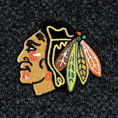 Chicago Blackhawks Antigua Course Quarter-Zip Jacket Heathered Black