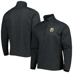 Vegas Golden Knights Antigua Course Quarter-Zip Jacket Heathered Black